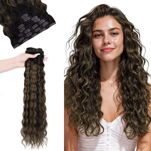 GOO GOO Hair Extensions Elf Curl Clip in Human Hair Extensions, 7pcs/9pcs 18-24inch curly hair，Elf Curl Clip in Human Hair Double Weft Natural Curl Hair Full Head for Women #sohochic #TikTokShopFallDealsForYou