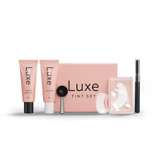 Luxe Cosmetics Eyebrow Tint Kit - Makeup Beauty Sets, Long-Lasting Instant & Lasts Up to 8 Weeks Self-Tinting Solution, Naturally Derived Liquid Tube, Mascara & Water-Friendly, Color Correction for All Skin Types, Thin Light Sturdy Enhancement