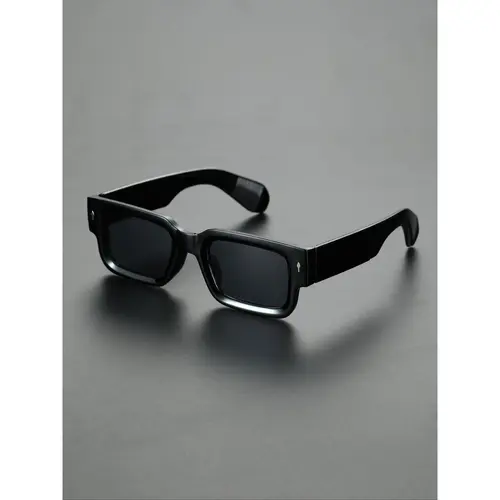Men's Square Frame Sunglasses, Beach Essentials, Trendy Casual Modern Frames Sunglasses for Everyday Use, Fashion Accessories for Outdoor Activities