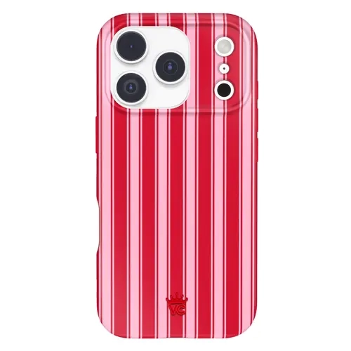 Velvet Caviar Candy Stripes Protective iPhone Cover - Glossy Finish, MagSafe-Ready, Durable Smartphone Cellphone Device Case, Cute Aesthetic Accessory