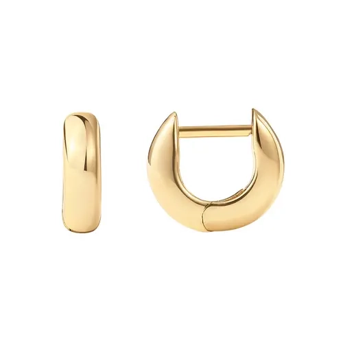 PAVOI 14K Gold Plated 925 Sterling Silver Post Ultra Thick Huggie Earring - Women's Mini Hoop Earrings - Gold Plated Small Hoops