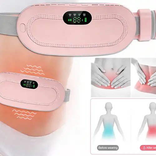 ABS Heating Pad - Multifunctional Rectangular Household Appliance, 3 Heat Levels, 4 Massage Modes, 1-3.7V Adjustable, Portable Cordless, Made of ABS, Heating Pad for Cramps, Belly/Back/Neck Relief