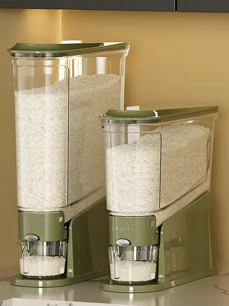 UFORU narrow-mouth sealed grain storage container, 11 lb/22 lb large capacity, BPA-free food-grade grain box, insect-proof and moisture-proof, one-press design for grains, beans, pet food, kitchen storage. Please check size before purchase#SummerWins