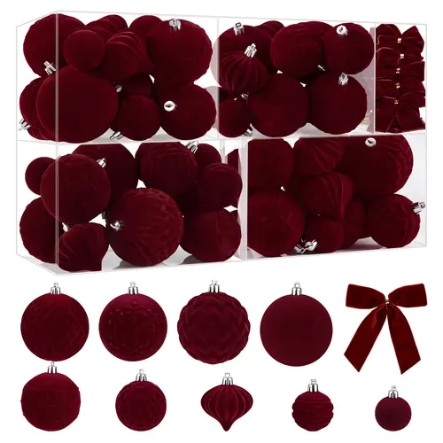 SHareconn 80Pcs Christmas Tree Balls Ornaments, Colorful Shatterproof Plastic Decorative Baubles for Xmas Tree Decor Holiday Wedding Party Decoration with Hanging Hooks
