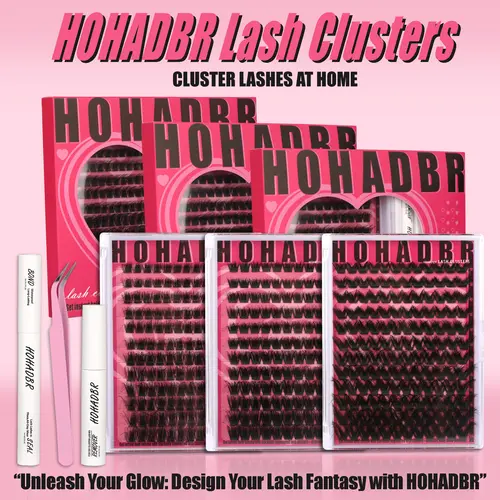 HOHADBR Cartoon Manga Eyelash Clusters, Beginner-Friendly Individual False Lashes for At-Home Make Up Styling, Easy-Apply Cosmetic Extensions, Wispy, Soft Comfortable Wear