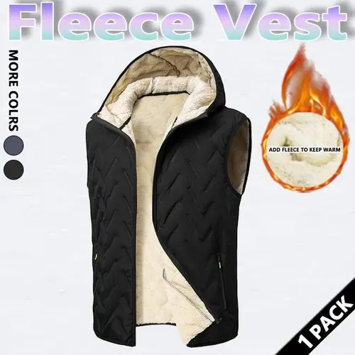 Men's Winter Warm Vest Lined with Wool Regular Fit Polyester Fiber Zipper Design Easy Machine Washable Casual Style Medium Size Menswear Tops Plain Gilet Wetsuit Tractor Beige Black SpringStatements