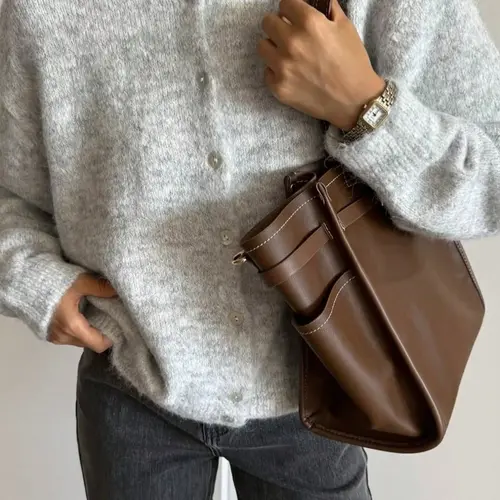 Women's Vintage Soft Multifunctional Knitted Cardigan, Knitwear, Autumn Winter New Arrival, Back-To-School Season, Button Design, Round Neckline