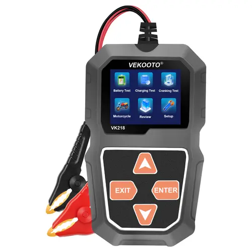 VEKOOTO VK218 12V Car Battery Tester, Battery Load Tester Automotive 12V Alternator Starter Tester Digital Auto Battery Analyzer Charging Cranking System Tester for Car Truck Marine Motorcycle Boat