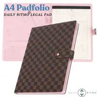 DAILY RITMO A4 Checkered Padfolio - PU Leather Business Checkered Portfolio for Legal Notepads OFFICE RITM Brand
