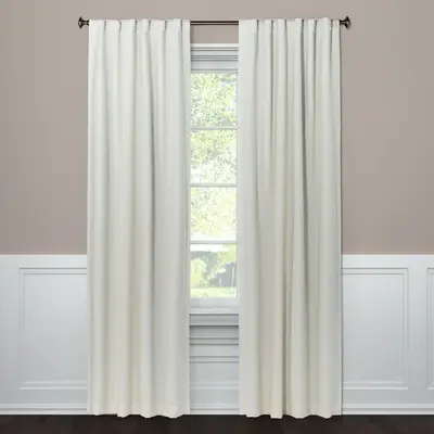 50"x84" Blackout Aruba Window Curtain Panel Sour Cream - Threshold: Recycled Polyester, Solid Drapes, Indoor Use