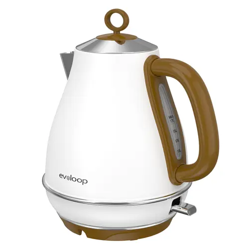 EVOLOOP 1.7L Fast Heating Stainless Steel Electric Kettle (Household Appliances) - BPA-Free, 120V/1500W AC, 110V Plug, Auto Shut-Off, Boil-Dry Protection, Stay-Cool Handle, Removable Filter, Swivel Base, Overheat Protection, for Boiling Water