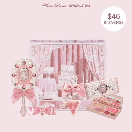 Flower Knows Berry Enchanted Garden Set, Beauty Products with Mirror, Hair Clips, Solid Perfume, Longlasting High Pigment, Ideal Gift, #sohochic, Ideal for Christmas gift, Black Friday