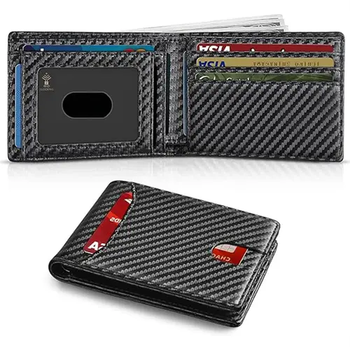 Men's Ultra-Thin Wallet, Leather Money Clip, RFID Blocking Wallet Front Pocket Bi-Fold Design, Slim Credit Card Holder for Men, Durable Bifold Wallet, Minimalist Bifold Wallet, Rfid Wallets, Minimalistic Rfid Wallet