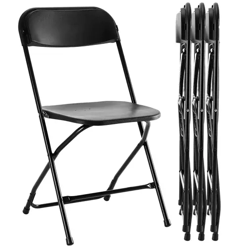 Sweetcrispy Modern Sturdy Waterproof ABS Plastic Wingback Folding Guest Chair - Pre-Assembled, Steel Frame, Triangular Structure, 300 – 349 Lb Load, 6.8lb Weight, Fixed Back, Armless, 31*18*18 inch Folding Seating for Office, Garden Party Use