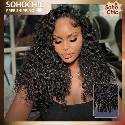 STERLY 180% Density 13x6 Full Lace Frontal Burmese Curly Wig With Spiral Ends Pre Plucked Pre Cut Curly Wave Wig Natural Black Human Hair Wig for Women Beginner Friendly Wig #tiktokshopstockup