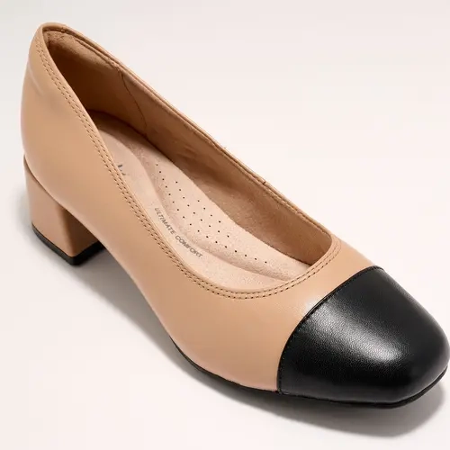 Clarks Collection Leather Cap Toe Pumps -Iridessa May