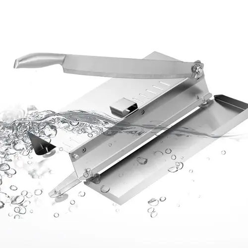 Stainless Steel Manual Blade Slicer - Solid Metal Body Kitchen Utensil for Cutting, Cooking & Kitchen Needs, Precise Slicing for Meals, Easy Rinse Clean, Finger Protector Set Included (for Bones, Frozen Beef)