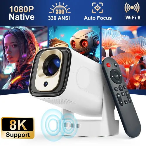 HY310 Intelligent Auto Focus Projector with Google Assistant, 330ANSI, 1080P Native LCD Display, Android 14, Dual WiFi6, BT5.4 Wireless, Auto Keystone Correction, Built-in Audio, HDMI Input, Projector for Bedroom, Home Cinema Outdoor #tiktokshopstockup
