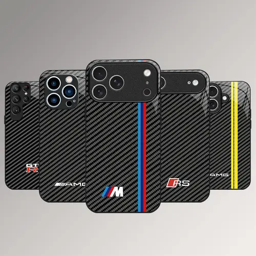 for iPhone 17/16/15/14/13/12/11 air/pro/promax/plus Carbon fiber texture mirror mobile phone case glass case 995