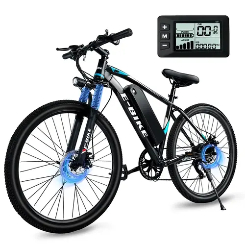Adults' 26-Inch Ebike for Adults, 1500W Peak Motor, 25 mph Top Speed, 50-Mile Range, 432Wh Battery, 7-Speed Shifting, Front Suspension, Wheel Pedals, Adjustable Height, Alarm, 5-Hour Fast Charging, 90% Pre-Assembled Commuting E-Bike