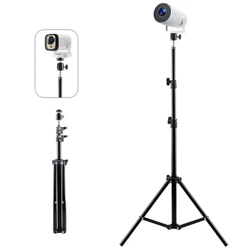 Telescopic Stand with 1/4" Screw Hole - Adjustable Mount Bracket for Magcubic HY300 Pro Projector, DSLR Cameras, Business Presentations, 120cm Portable Retractable Floor Tripod, Shake-Reduced Hold, Solid Build