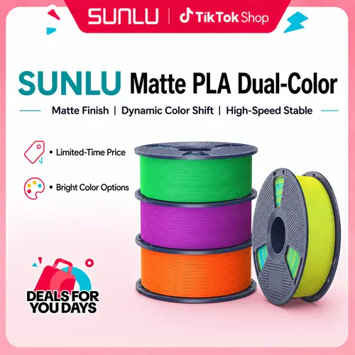 SUNLU Matte Polylactic Acid (PLA) Dual-Color 3D Printer Filament, 1KG Esthetic PLA Filament 3D Printing Supplies with Seamless 2-Tone Shifts & Soft Matte Finish, Back to School Essentials, Esthenic