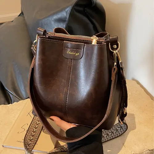Women's Minimalist High-End Mini Shoulder Bucket Bag, Crossbody Bucket Bag, Fashionable and Versatile, Perfect for Dates, Shopping, Parties