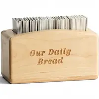 Bread for Life Wooden Scripture Storage Box - Warm Wooden Gift Look, 240 KJV Texts God's Word Promises Cards, Sharable Office Stationery, Best Friend/Mom Christmas Gifts, Unique Inspirational Daily Encouragement