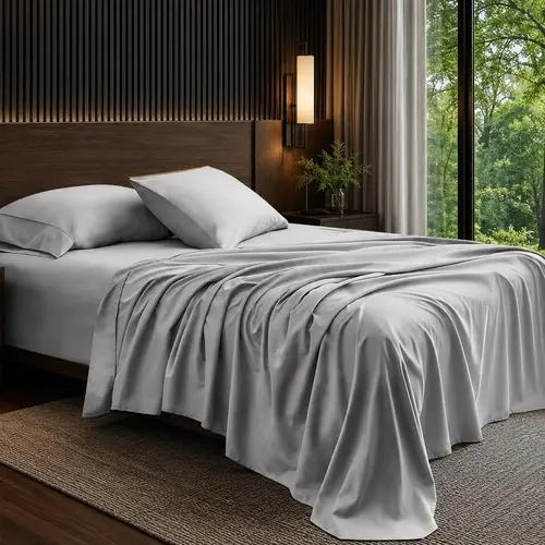 Raybee Queen Size 4 Piece Cooling Sheet Set -16" Deep Pockets Comfy Breathable & Cozy Sheets, Easy-Fit, Soft and Wrinkle Free for Bedroom Decoration , Oeko-TEX Certified, Summer Gifts
