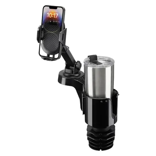 Joytutus Patented 360° Rotating Car Cup Holder Cellphone Mount - Adjustable Plastic Universal Smartphone Holder, Fits 12-40 oz Bottles/Cups & 4-6 Inch Phones, Easy-Install Car Accessories Interior, Father's Day Gift