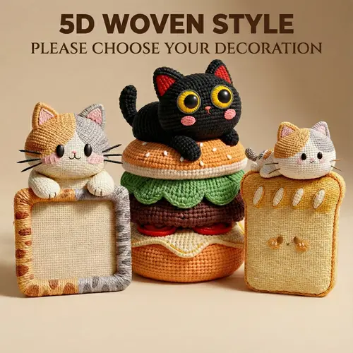 SmartWell 5D Woven Print 5D Art Cat Scratcher Pad - Self-Adhesive High-Density Furniture Protector, Claw-Safe Smooth Surface, Durable for Heavy Scratching, Home Decor, Glass/Wood Compatible, Doors/Sofa Saver with Bonus Toy