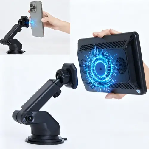Hieha Suction Cup Windshield-Dashboard Mount with Extension Arm for PASLDA Portable CarPlay Screens & In-Car Android Displays, Adjustable Angles, No Cables Fussing, Easy Installation, Portable, Driving Stability