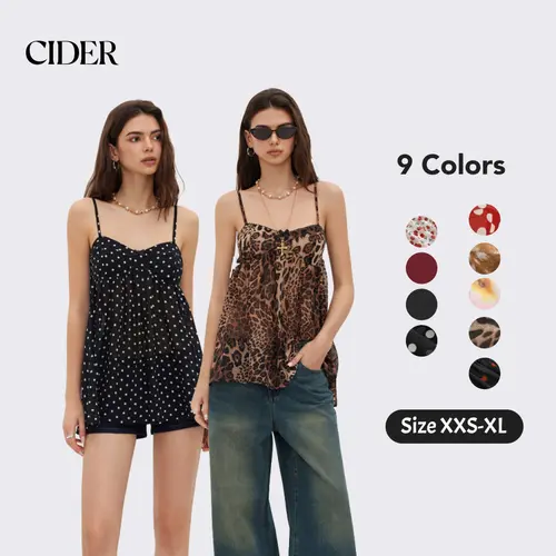 Cider Chiffon Leopard Bowknot Oversized Mini Nightdress Summer Womenswear Strap Chemise Nightgown Lace Nightwear SummerWins Dealsforyou
