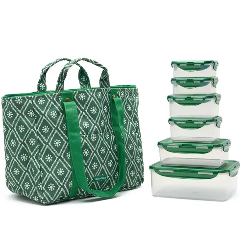 LocknLock 2-Pc Insulated Cooler Totes w/ 6-Pc Rectangle Set