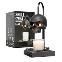 Skull Candle Warmer Lamp with Timer & Dimmer – Adjustable Height Gothic Candle Lamp (Candles Not Included)