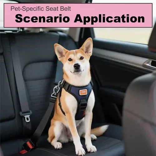 Safety First Large Dog Universal Escape-Proof Harness with Leash Included, 500-lb Blast-Proof, Chew-Resistant, 360° Rotating Clasp, Quick-Second Installation, Elastic Bungee Cord, Double Stitching, Car-Safe for SUV & Truck (Pink, Black)