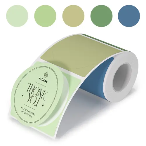 JADENS Round Direct Thermal Removable Sticky Labels - 1.96"x1.96", 1.96" Roll Size, 150 Per Roll, 1.02" (26Mm)) 468bt Waterproof Pressure-Sensitive Paper, Easy Peel Office Stationery for Business Branding Stickers