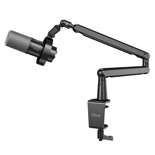 fifine K688 Podcast Microphone and Low Profile Arm Stand Bundle, XLR/USB Dynamic Recording PC Mic for Vocal Streaming Set with Metal Boom Arm, Mute Button, Headphones Jack for Gaming Studio,father'sdaygifts