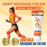 UBIOSKA Joint Massage Cream (3.4 fl oz) | Deep Penetrating Formula with Glucosamine, Chondroitin, Hyaluronic Acid, Menthol, Turmeric & MSM | Fast Relief for Neck, Hands, Knees, Hips, Lower Back, Feet & Muscle Discomfort | Non-Greasy, Travel-Friendly