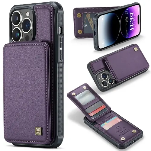 OREKROY Retro PU Leather Wallet Phone Case for iPhone 18 Pro Max 18/17/17 Air/16/15/14/13/12 Pro Max, RFID Blocking, Card Holder, Magnetic Back, Shockproof Flip Cover with Stand Function, Anti-Scratch Full Protection