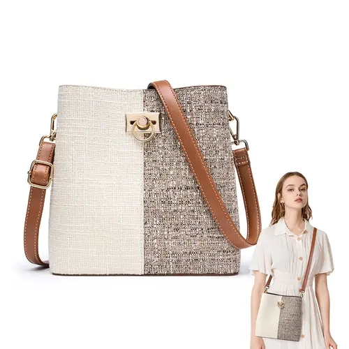 KALIDI Women's Stylish Crossbody Bag - Elegant Vegetable Basket Bucket Handbag, Lightweight Messenger Bag with Snap Lock, All-Match New Style for Outdoor Use, Elegant Bags, Stylish Crossbody Bags