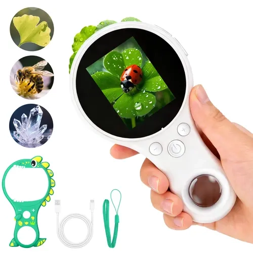 Handheld Digital Microscope - New Mini Pocket Educational Tool with LED Light, Digital Display, Windows Compatibility, Visual Learning Tools, Ideal for Elementary School Students, Classroom Supplies techvibes
