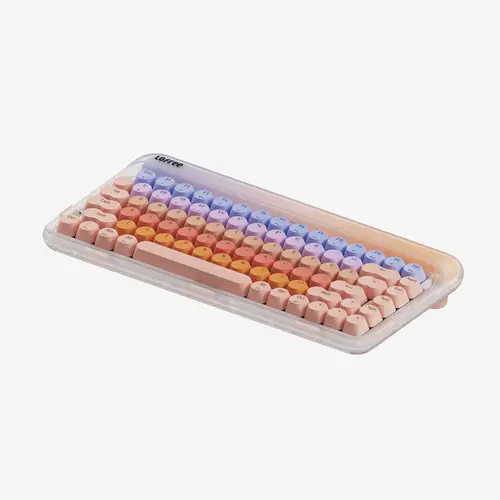 Lofree Retro 70s Colorful Design Computer Keyboard - Hot-Swap Keys, Wireless Keyboard Mouse Combo, Wired Option, 40g Switch, 1000Hz Poll, Multi-Platform OS Support, Triple Connect, Adjustable Backlight, Built-In Power