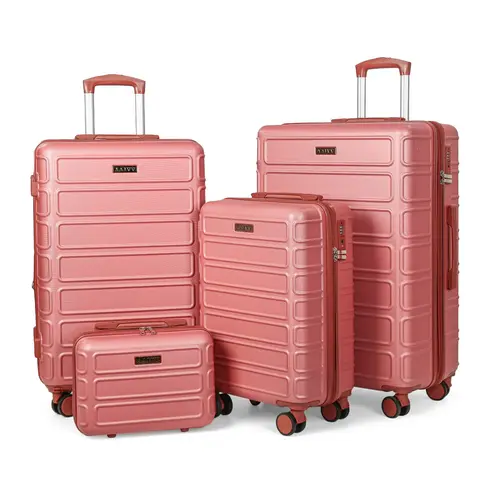 4-Piece Expandable Hardside Luggage Set, ABS Suitcase with TSA Lock, Double Spinner Wheels, Durable Carry On & Checked Luggage (13/20/26/28in) for Family Travel, Carry On Luggage tiktokshopbacktoschool