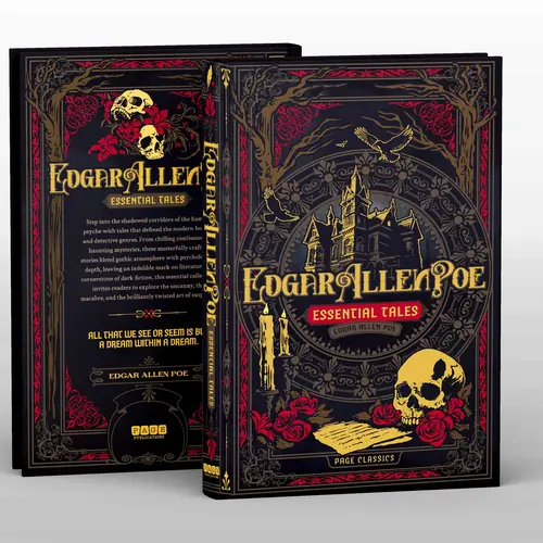 Edgar Allan Poe Essential Tales & Stories English Classic Literature Book - Durable Hardcover Deluxe Edition, Paperback Option, Page Classics for Studying, Ideal for Bookshelf Display