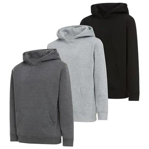 PURE CHAMP Boys 3 pack pullover hoodies Fleece long sleeve essentials sweatshirt for boys Athletic Kids Clothes Size 4-20(Set1 Size 4/5)