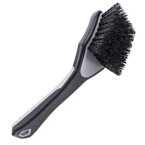 VIKING Tire Brush, Scrub Brush for Cars with Low Profile Tires, Brush for Car Detailing Kit, Grey with Black Bristles, 9.3 x 2.5 x 2.5 inch