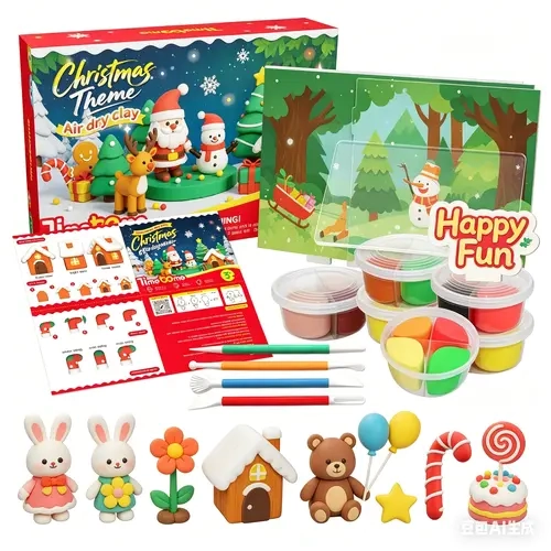 TIMETOME Ultra Light Air Dry Magic Clay Kit - Beginner-Safe, Easy Non-Sticky Clay, Creative DIY Craft Kit with Vibrant Tools, Tutorials - Small Christmas Gifts for Kids, Girls, Boys Pottery & Ceramics Toy