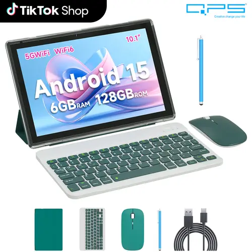 PEICHENG Android 16.0 Tablet 10.1"  20GB 6+14 RAM 128GB ROM+1TB Expandable,Octa-Core 2.2GHz,WiFi6 5G & Bluetooth 5.0 with Keyboard Mouse Stylus Full Bundle ,Perfect tablets Touchscreen, FathersDayGift summerwins DealsForYouDays