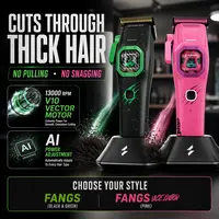 Suprent FANGS Vector Clipper – 13,000 RPM AI Controlled Motor Unique U-Shape Blade- Dual Mode Lever LED Light- Professional Hair Trimmer for Barbers-Gift for man summerwins